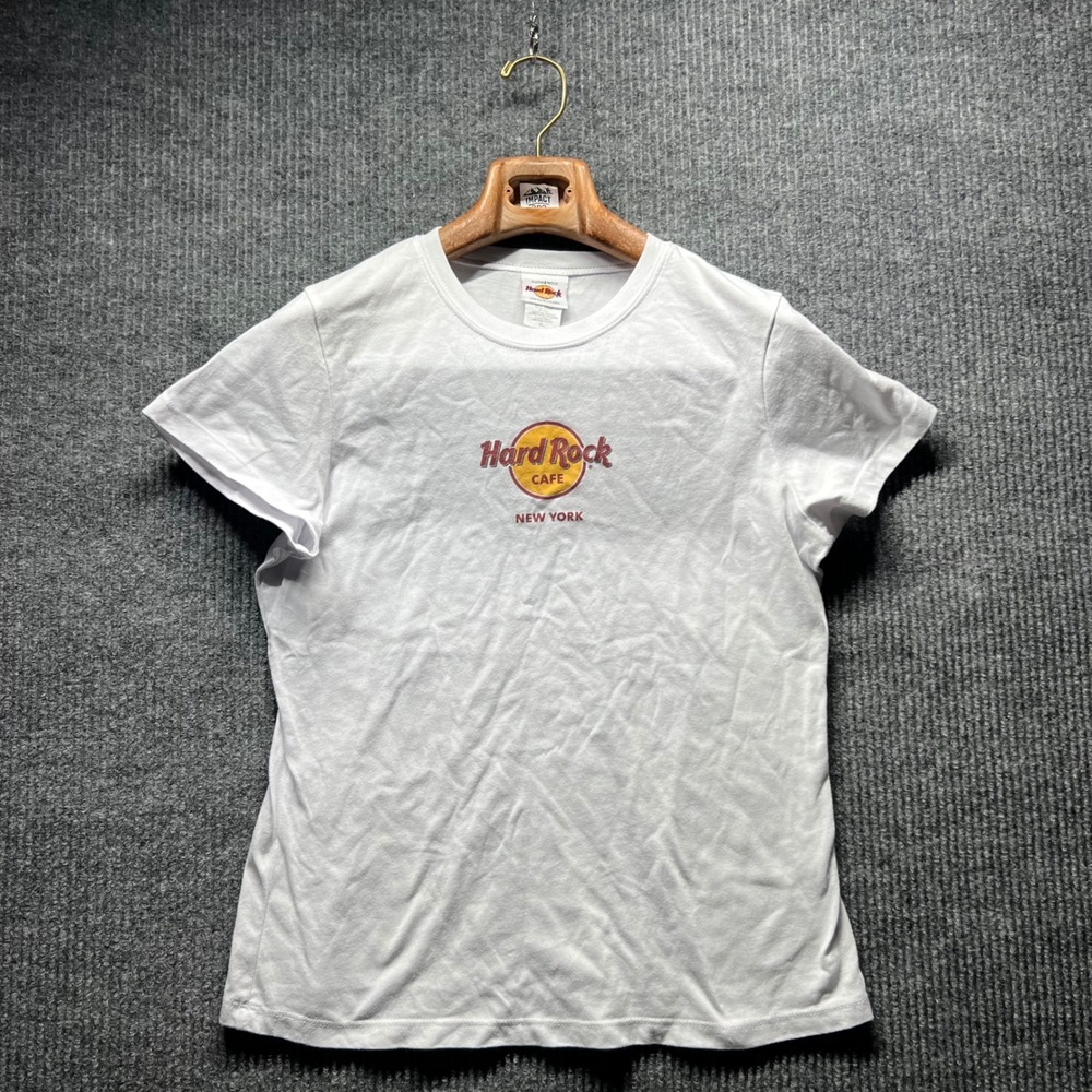Hard Rock Cafe T Shirt Womens XL White New York Graphic Tee Short Sleeve Cotton